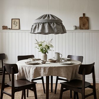 Lampa lniana wisząca szara rustykalna Carolin
